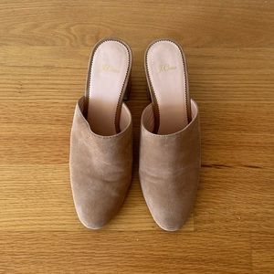 J.Crew Suede Mules With Block Heel